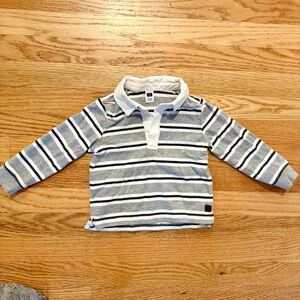 Janie and Jack Gray and White Striped Polo 18-24m